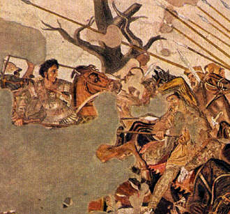 Mosaico raffigurante Alessandro Magno che combatte ad Isso contro Dario III