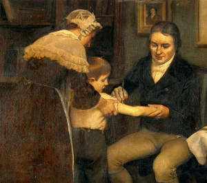 dr jenner performing his first vaccination