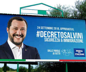 Matteo Salvini decreto sicurezza migranti